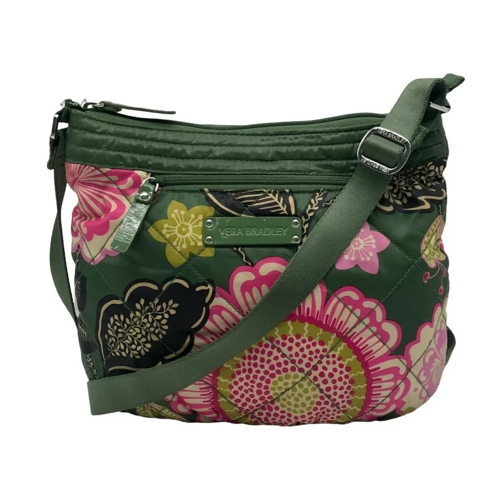 Vera Bradley Preppy Poly Olivia Pink Quilted Nylon Crossbody
